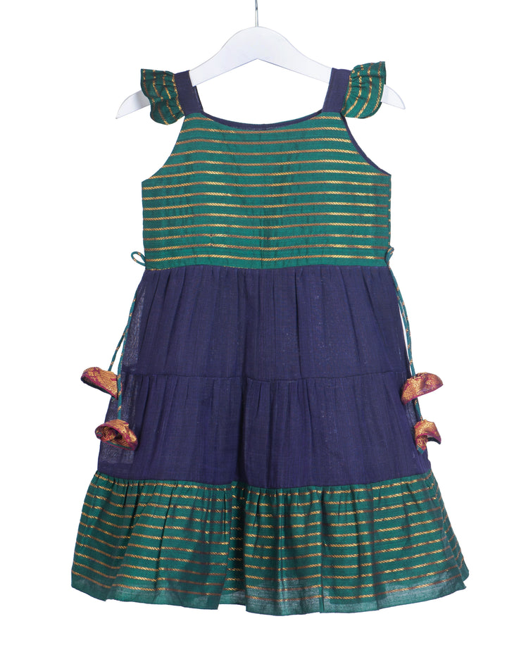 Green and Blue Cotton Dress