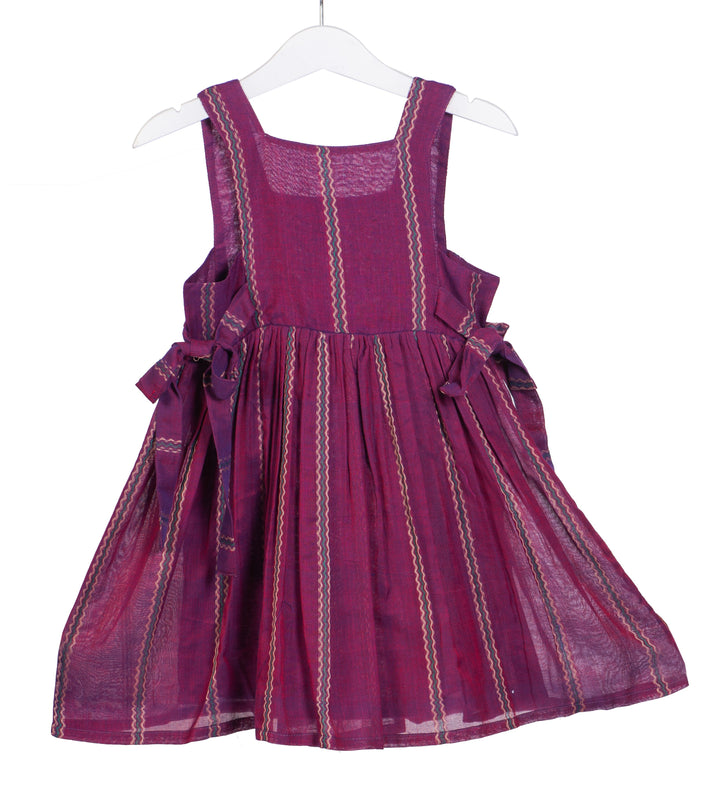 Purple Cotton Striped Dress