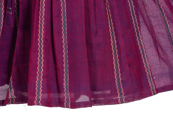 Purple Cotton Striped Dress