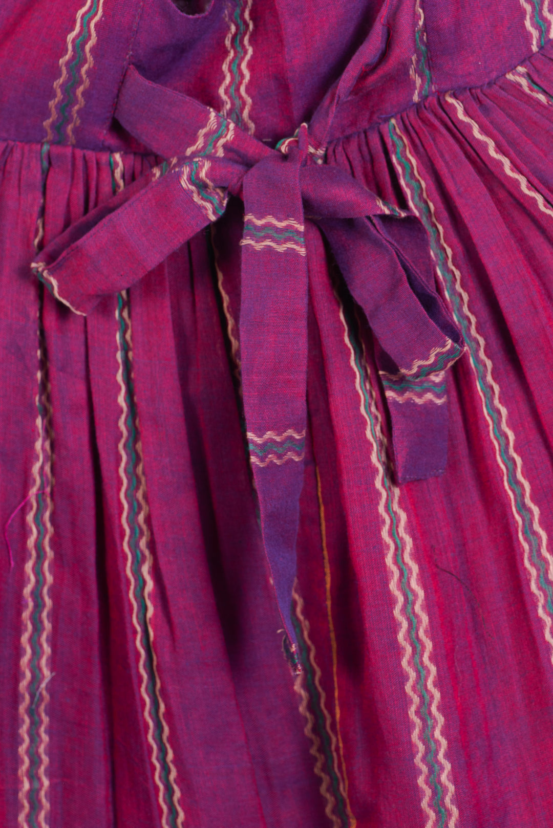 Purple Cotton Striped Dress