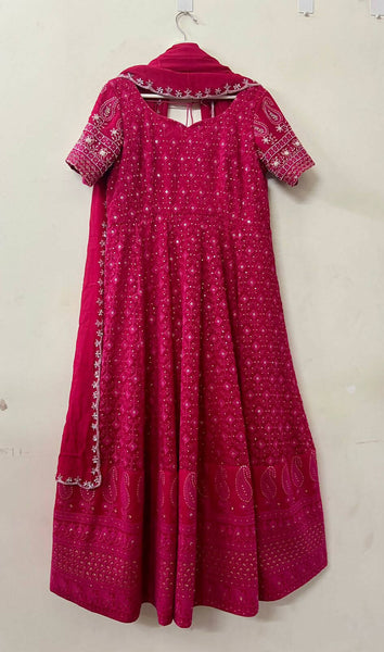 Pink Chikankari Gown