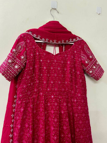 Pink Chikankari Gown
